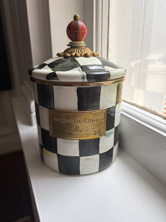 MacKenzie-Childs Other - MacKenzie-Childs Black & White Enamel Canister